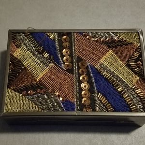 Natasha stitched crossbody small box clutch purse.